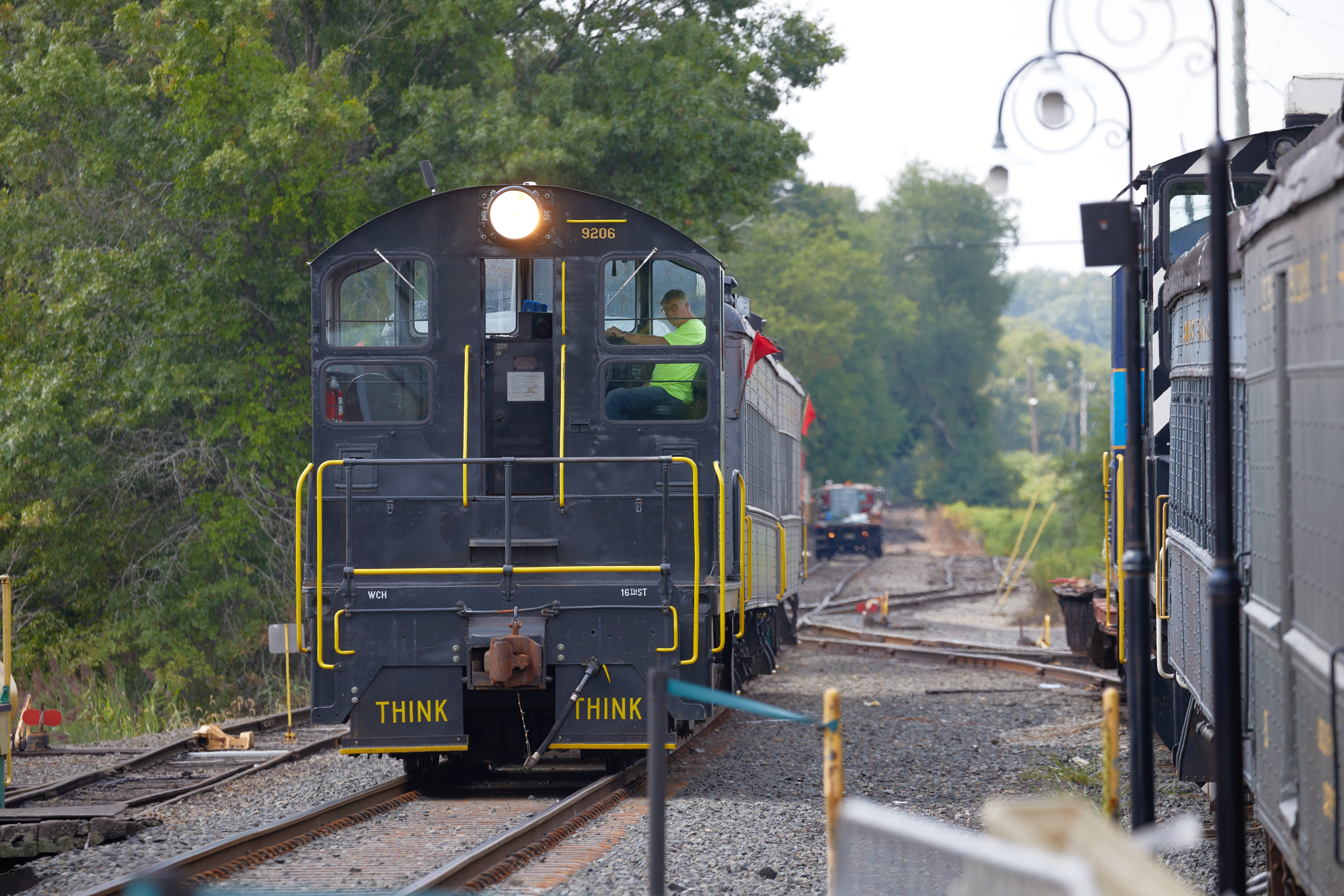 Diesel locomotive 9206 on track.