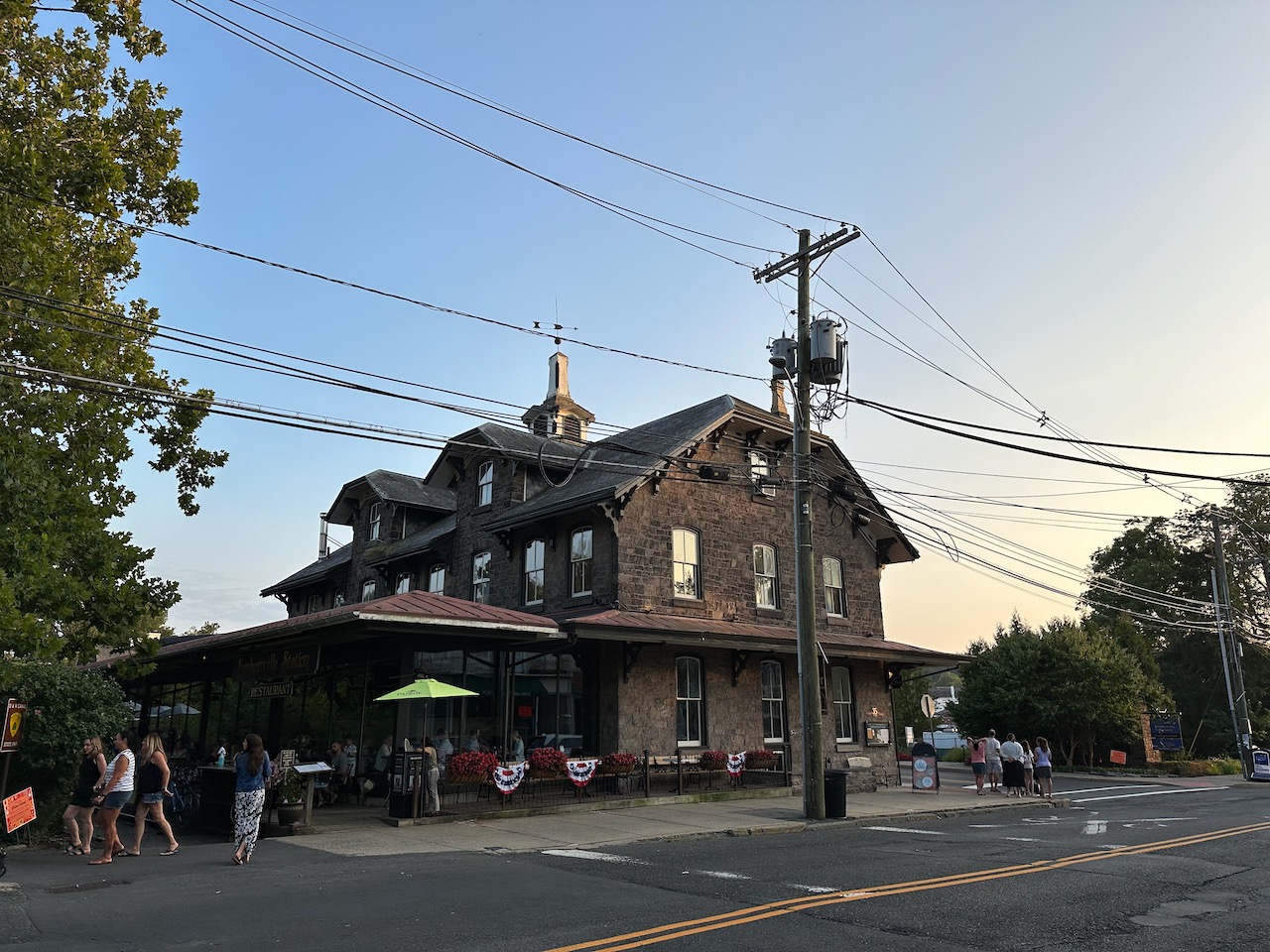 Exterior of Lambertville Station restaurant.