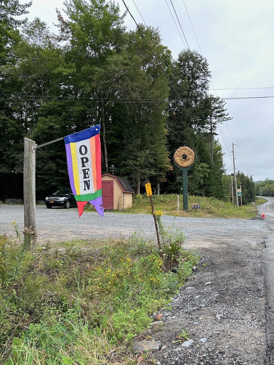 Entrance to the Donut Shop of Eagle Bay, with 