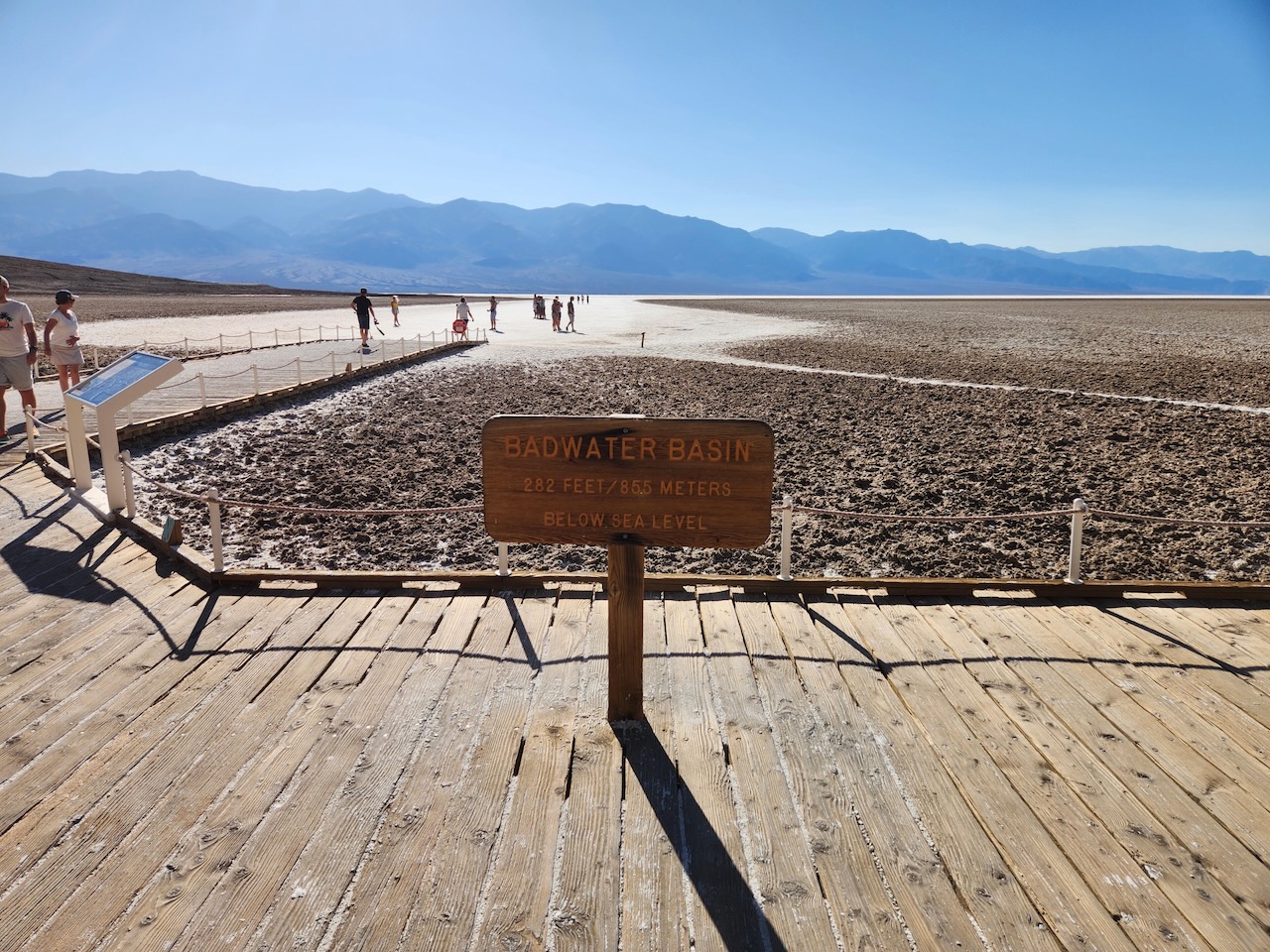 Sign for Badwater Basin at Death Valley.