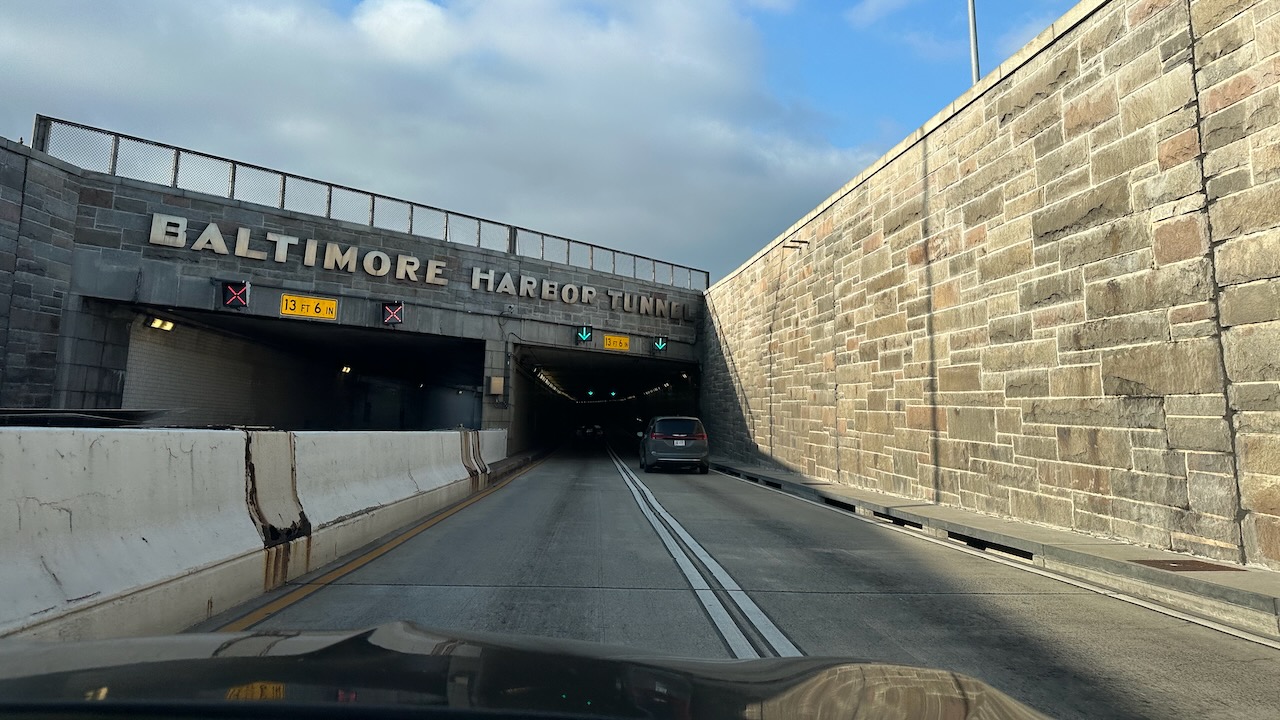 View of Baltimore Harbor Tunnel entrance.