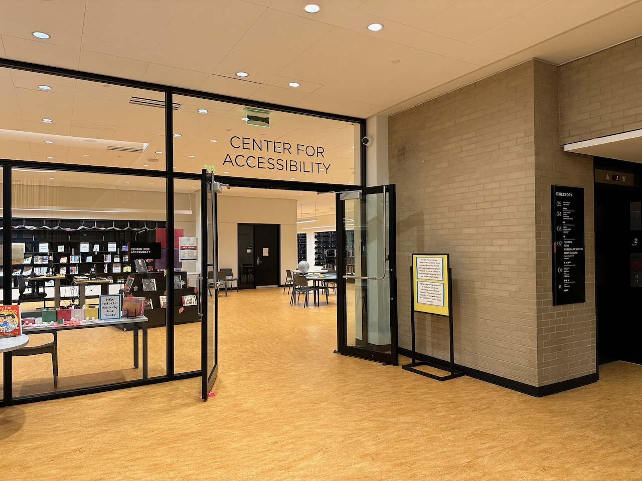 Entrance to Center for Accessibility in Washington DC Library.