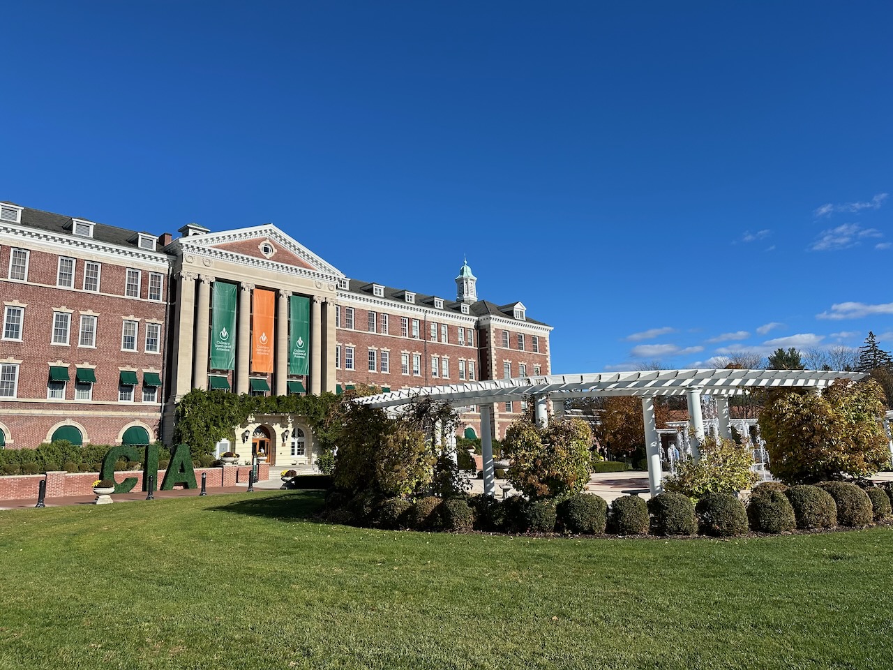 Exterior of Culinary Institute of America.