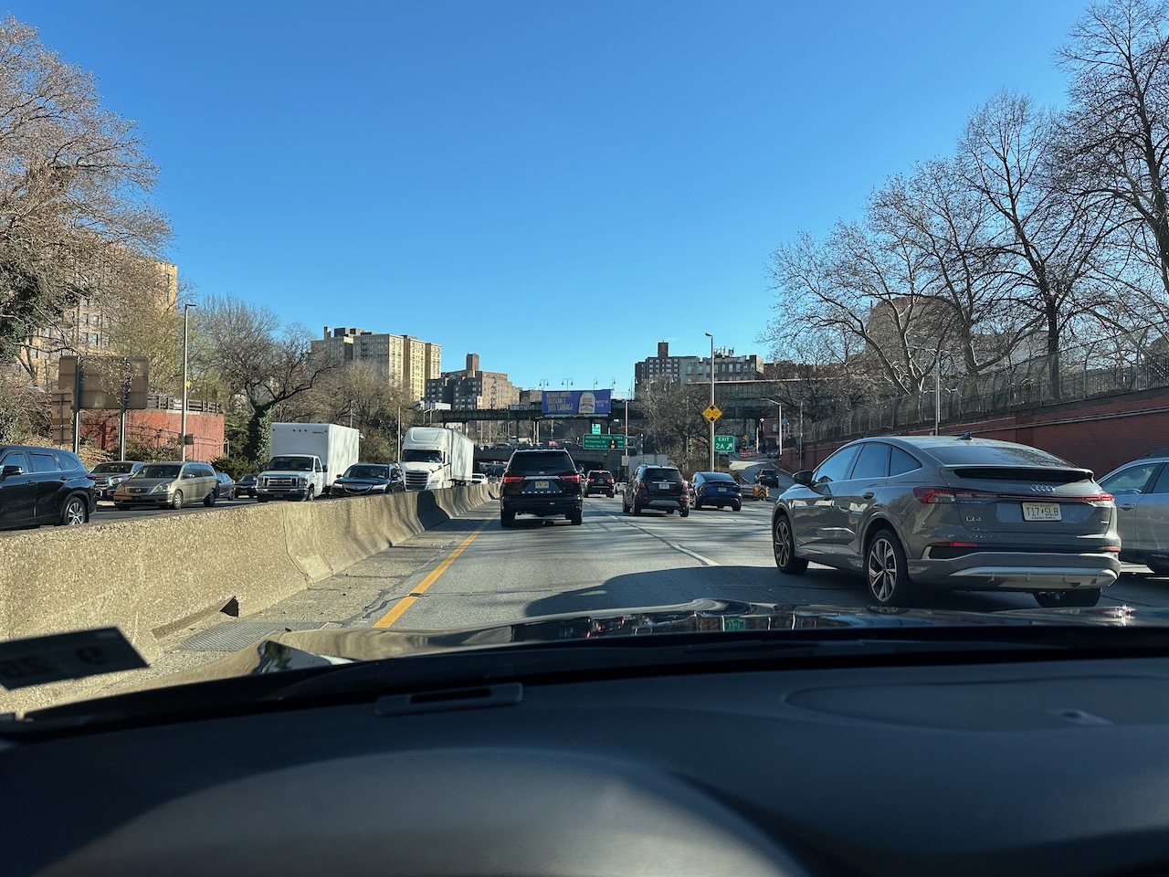 View of traffic on I-95 in New York.