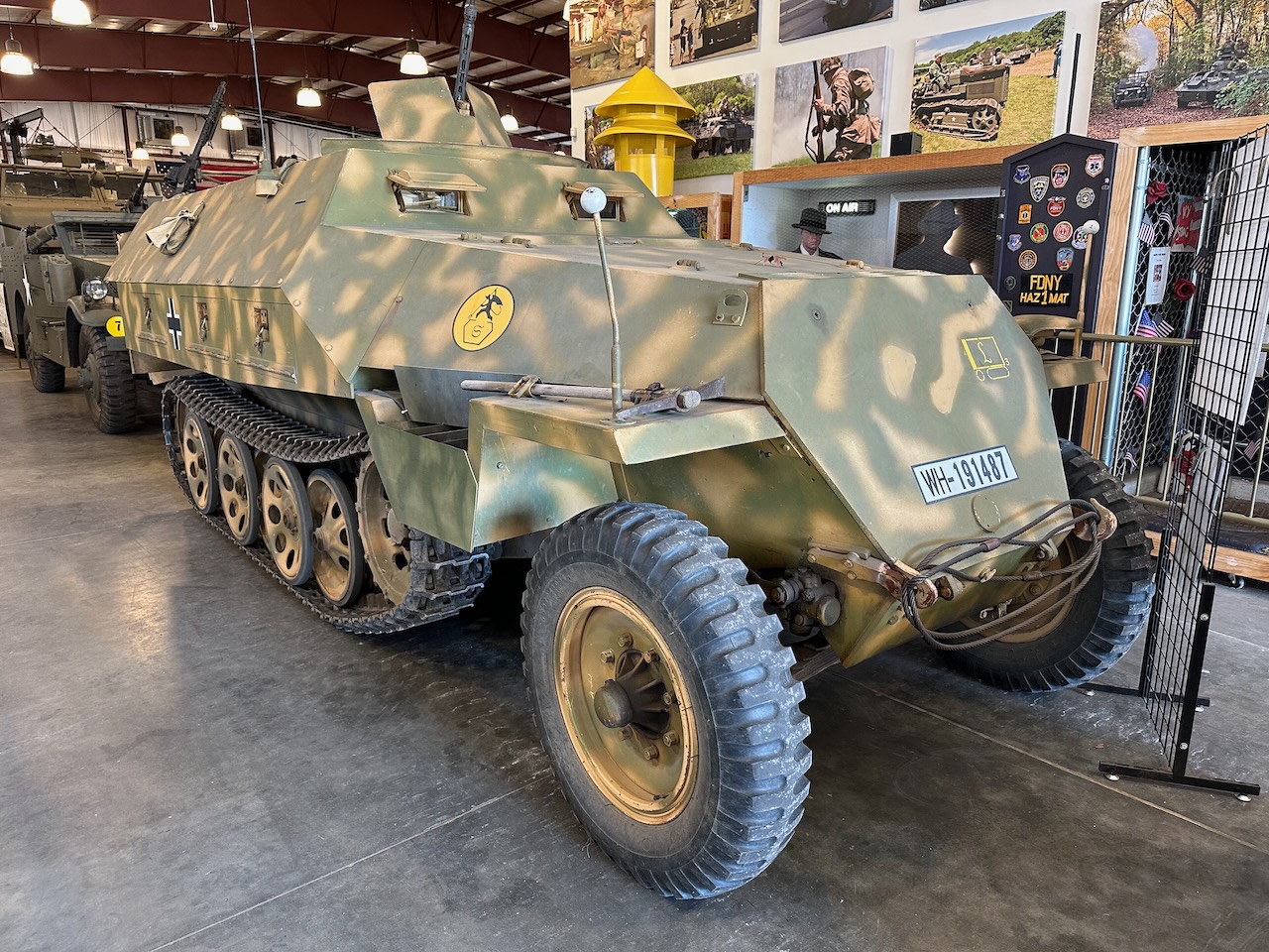 Sd.Kfz 251 halftrack personnel carrier with camouflage paint.