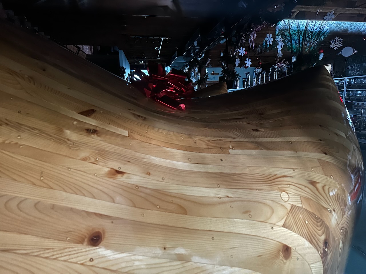 Toe of wooden shoes.