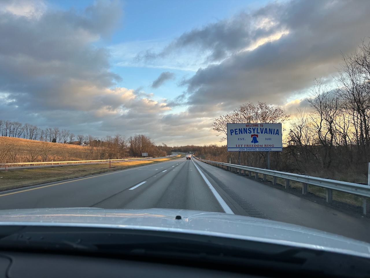 Welcome to Pennsylvania sign along I-70