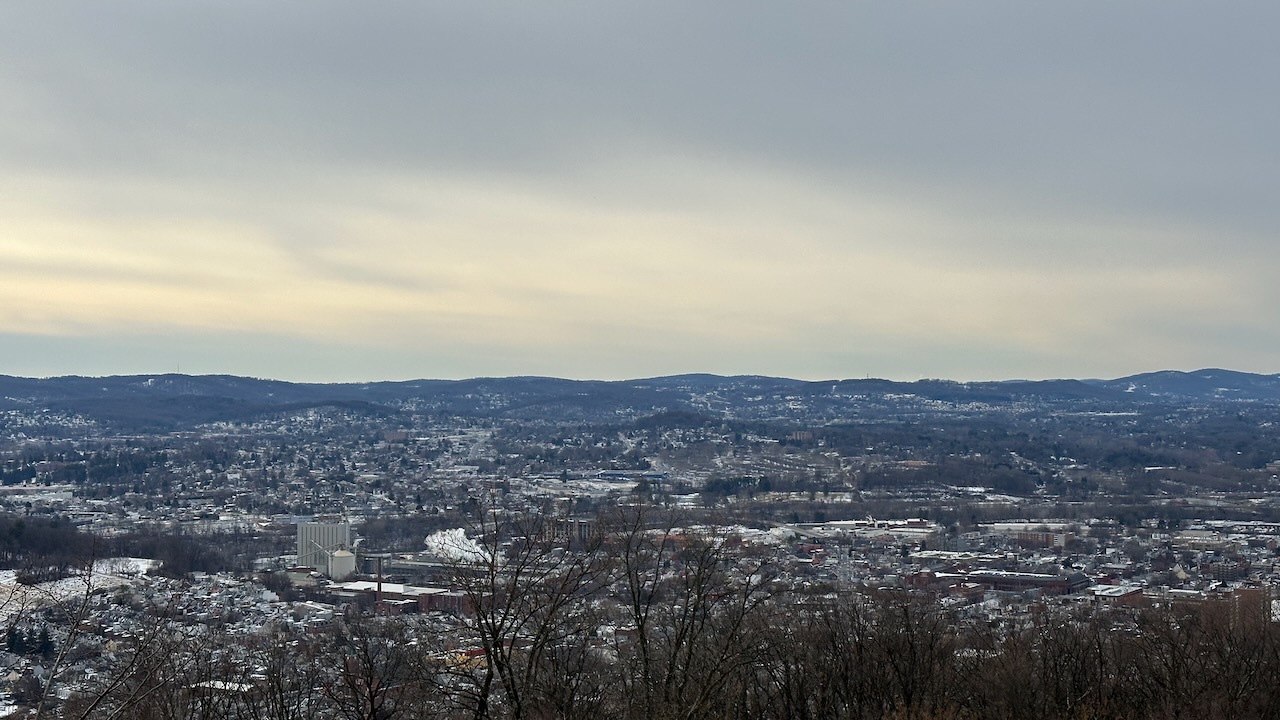 View of Reading and surrounding countryside from atop Mount Penn. 