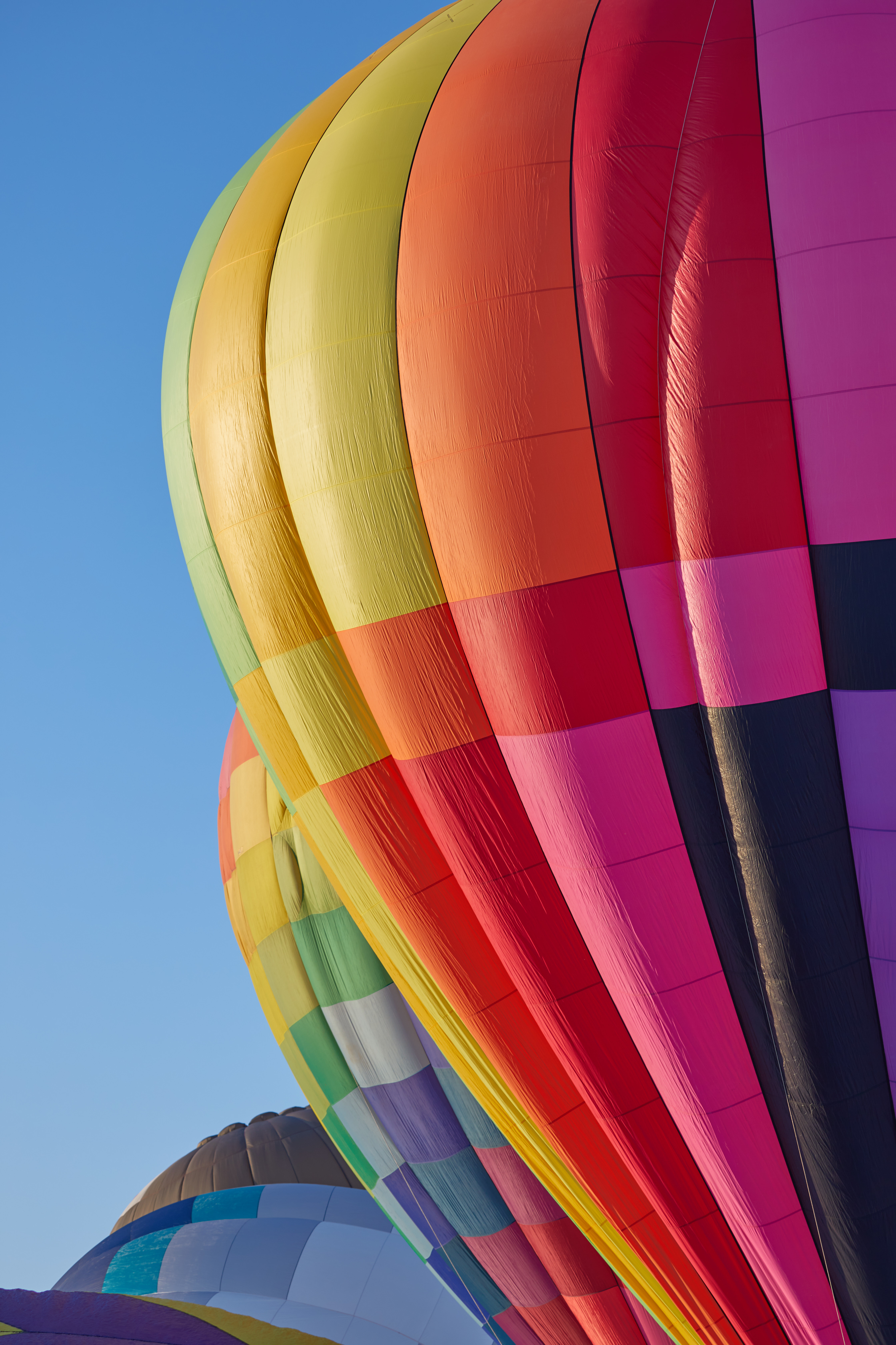 Close-up of side of hot air balloon. 