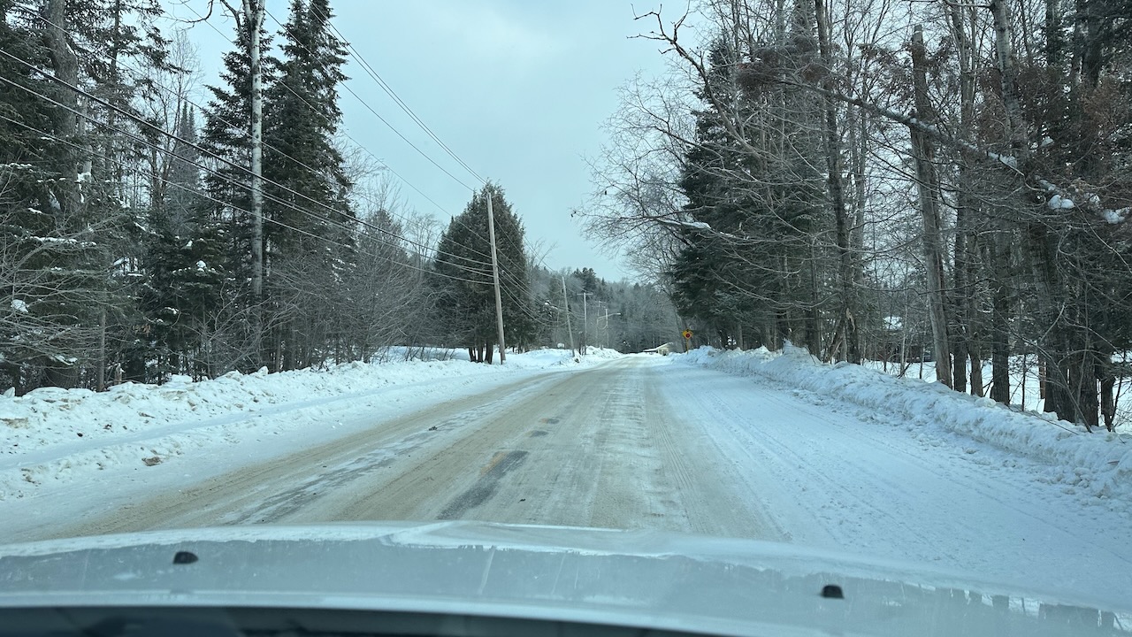 Ice-covered road. 