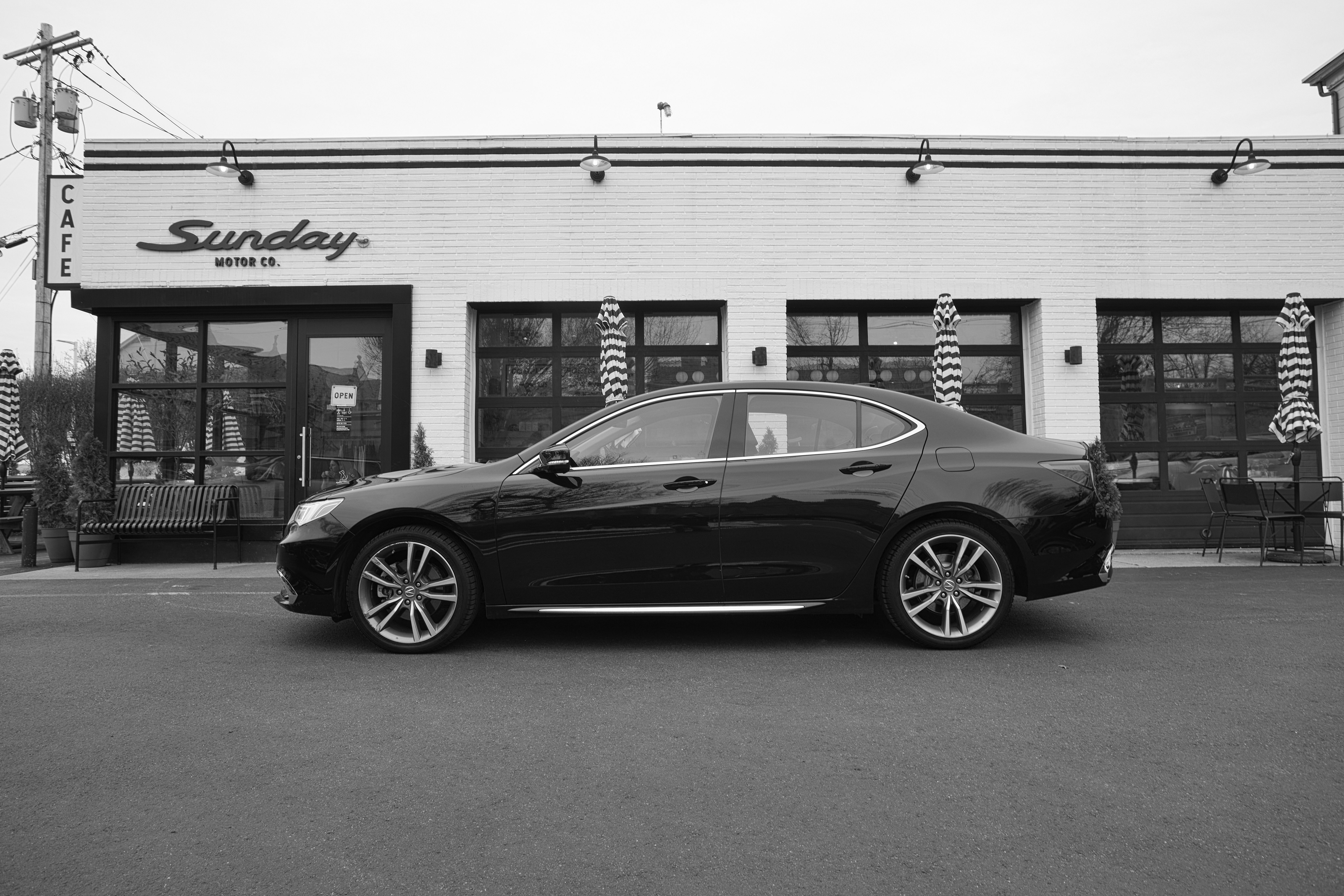 2020 Acura TLX parked in front of Sunday Motor Co. 