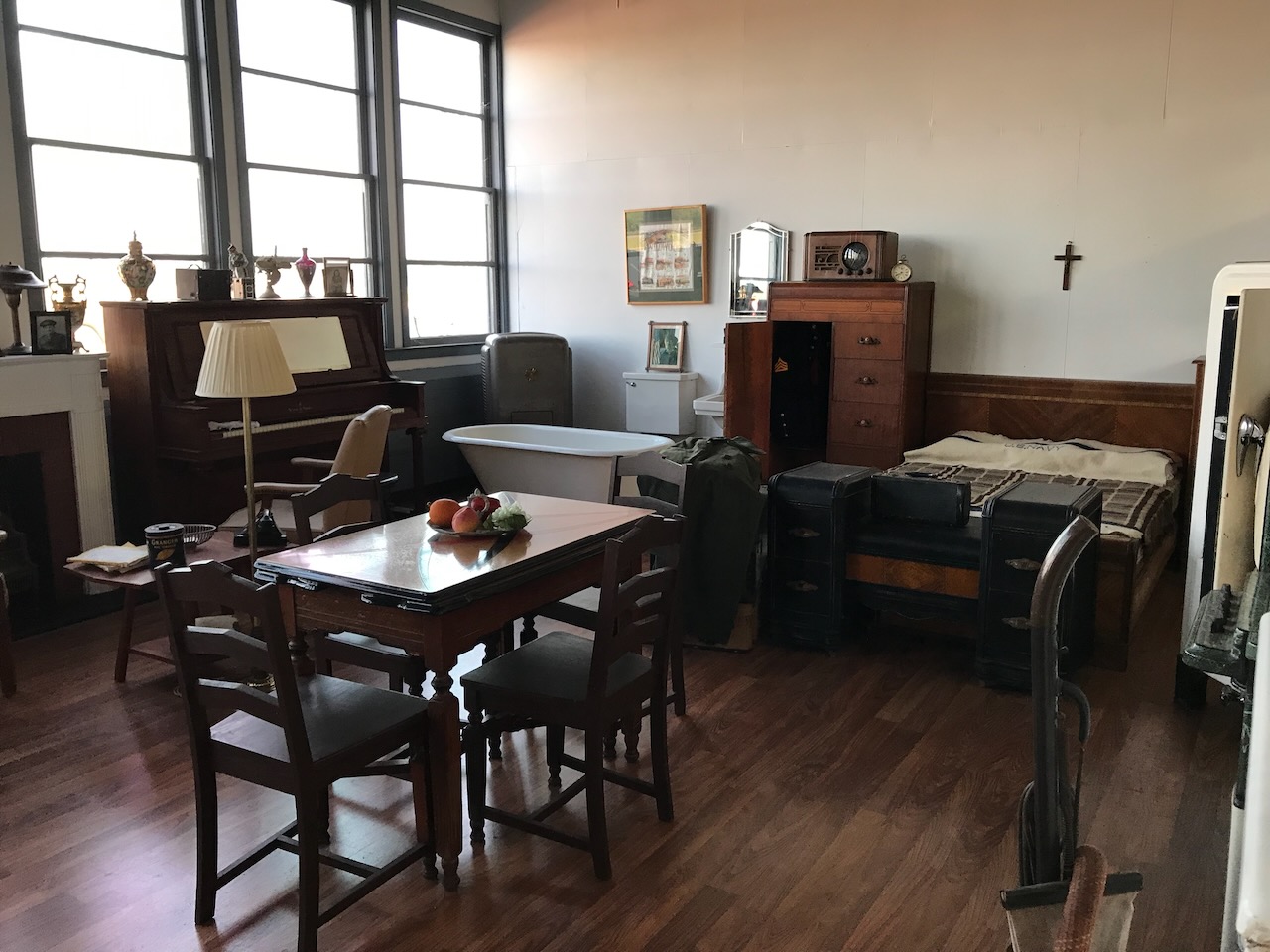 Exhibit on homes furnishings from the 1940s.