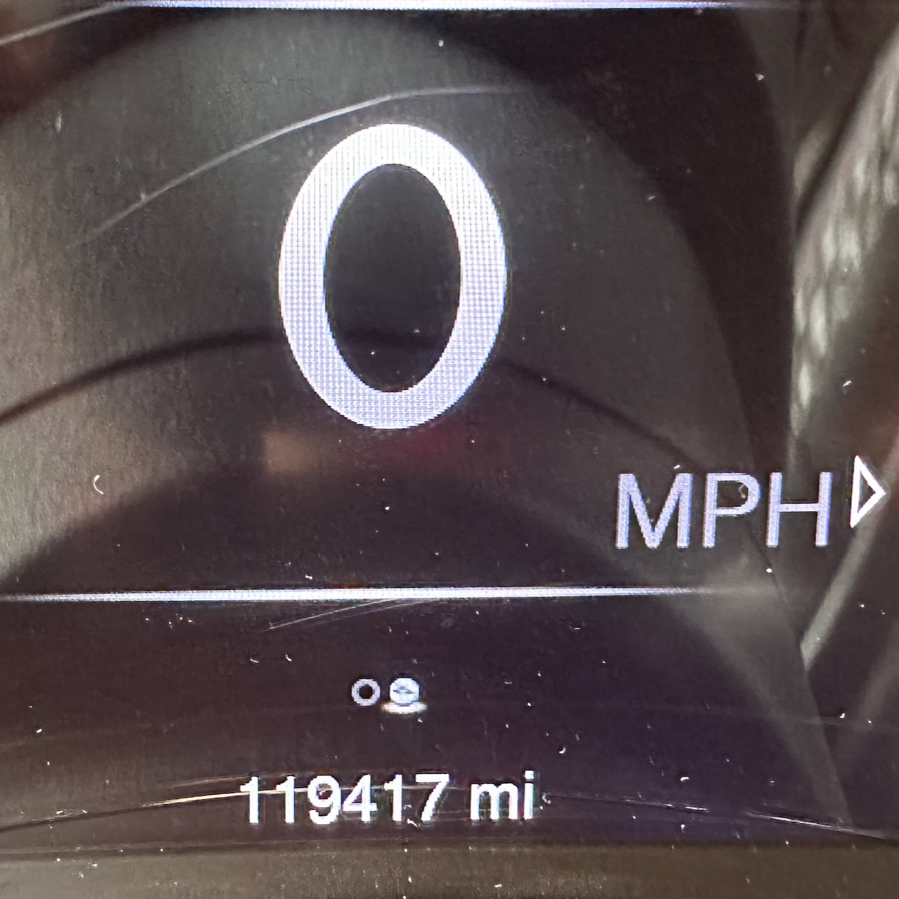 Car odometer reading 119417 miles. 