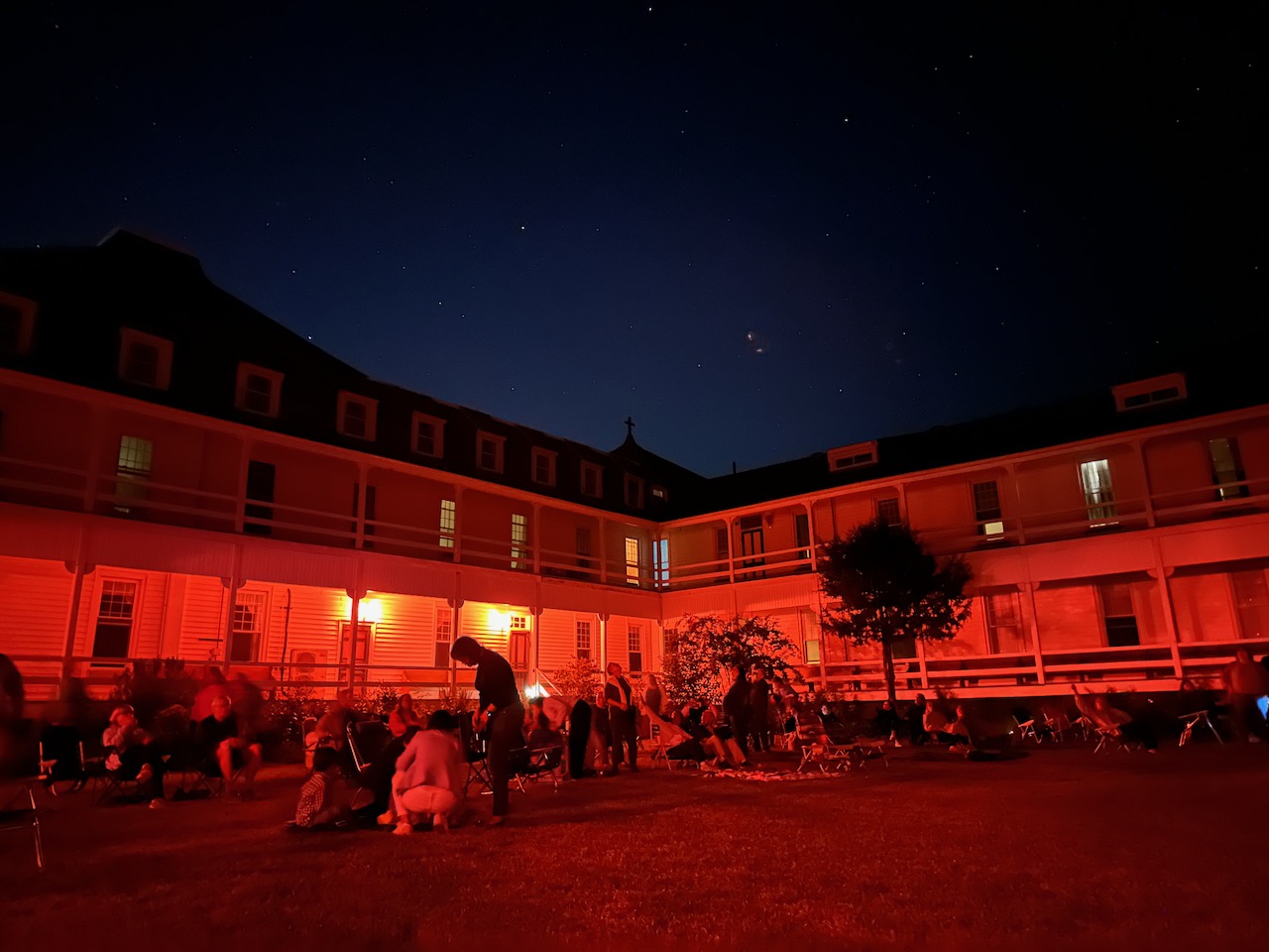 Courtyard of Cape May Point Arts and Science Center.