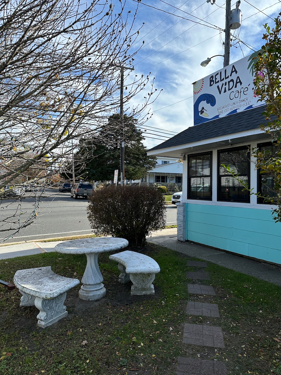 Exterior of Bella Vida restaurant. 