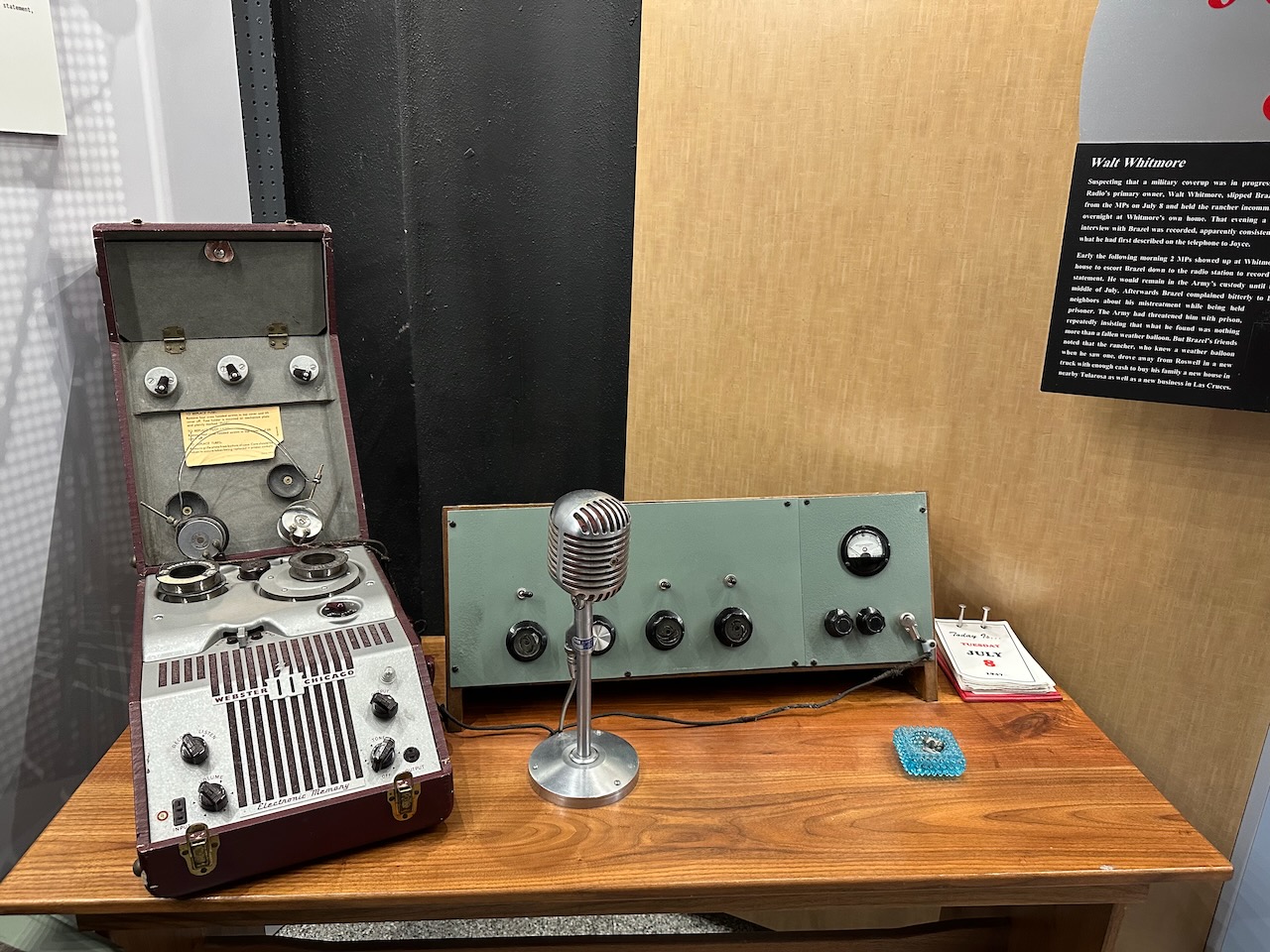 Radio equipment on desk. 