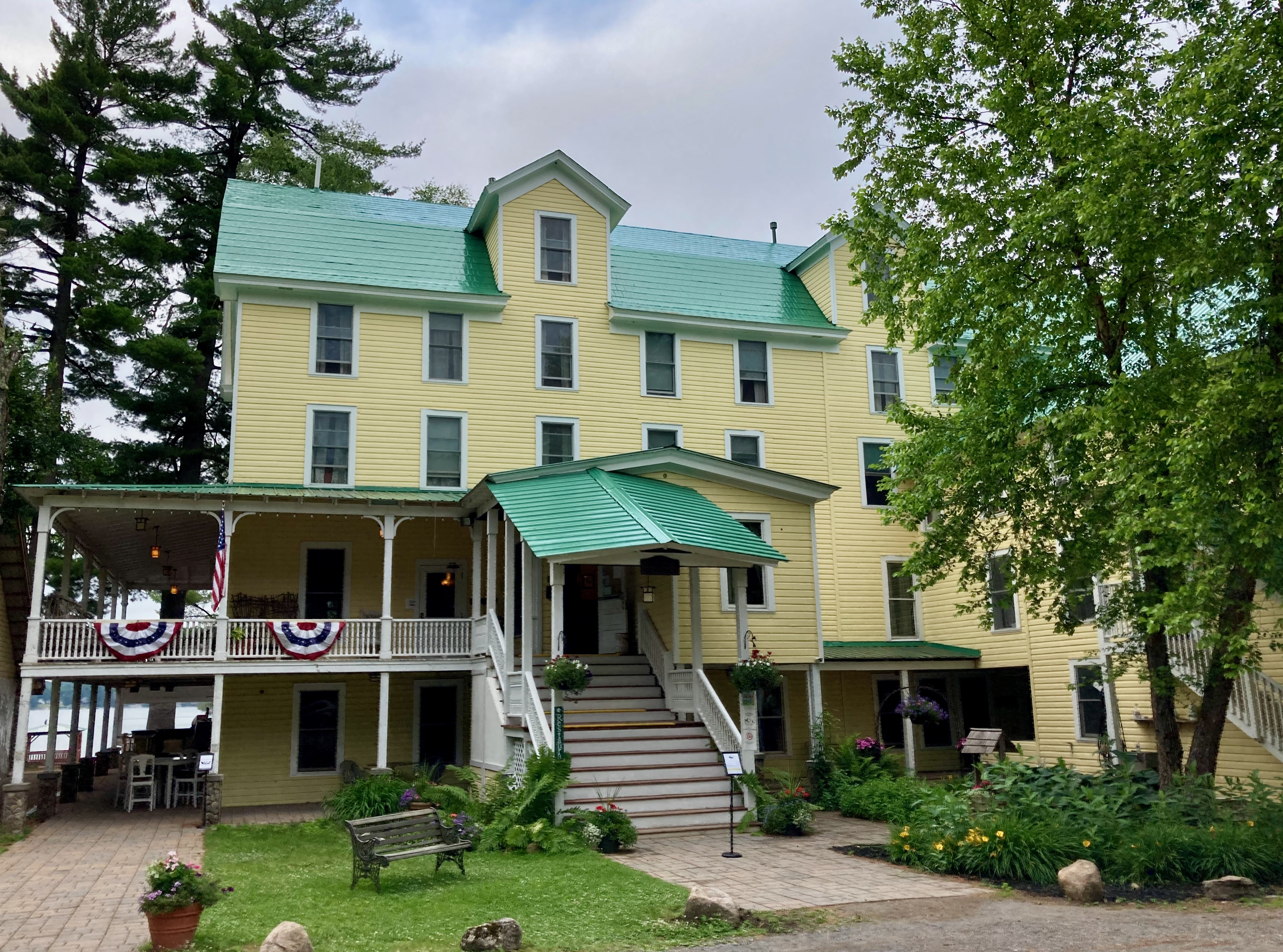 Exterior of Woods Inn hotel. 