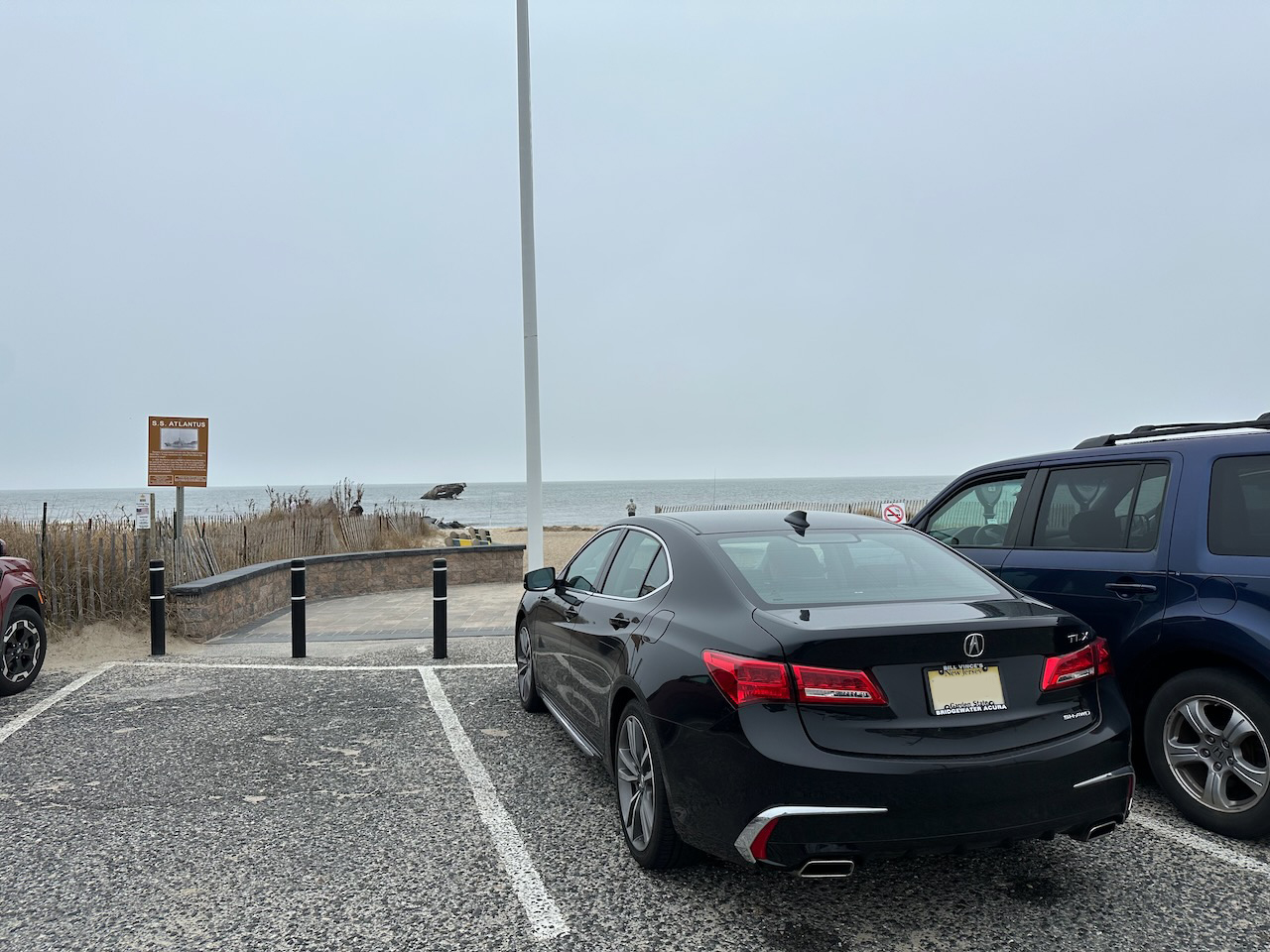 2020 Acura TLX parked in front of Sunset Beach in Cape May. 