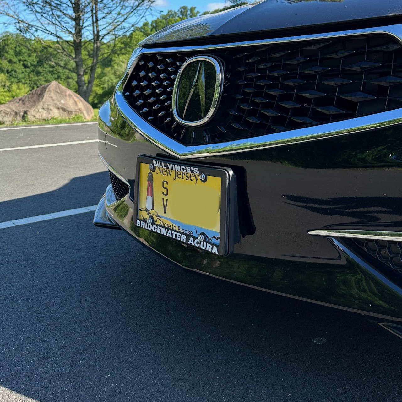 Shore to Please license plate on Acura TLX.