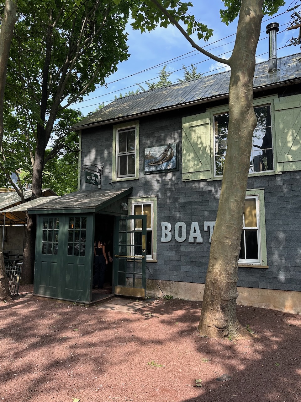Exterior of The Boat House pub in Lambertville. 