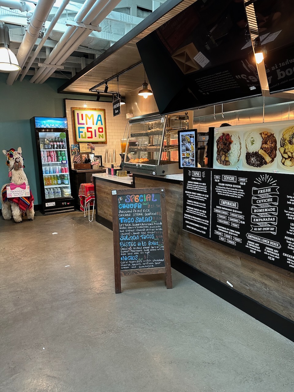 Exterior of Lima Fusion food stand. 