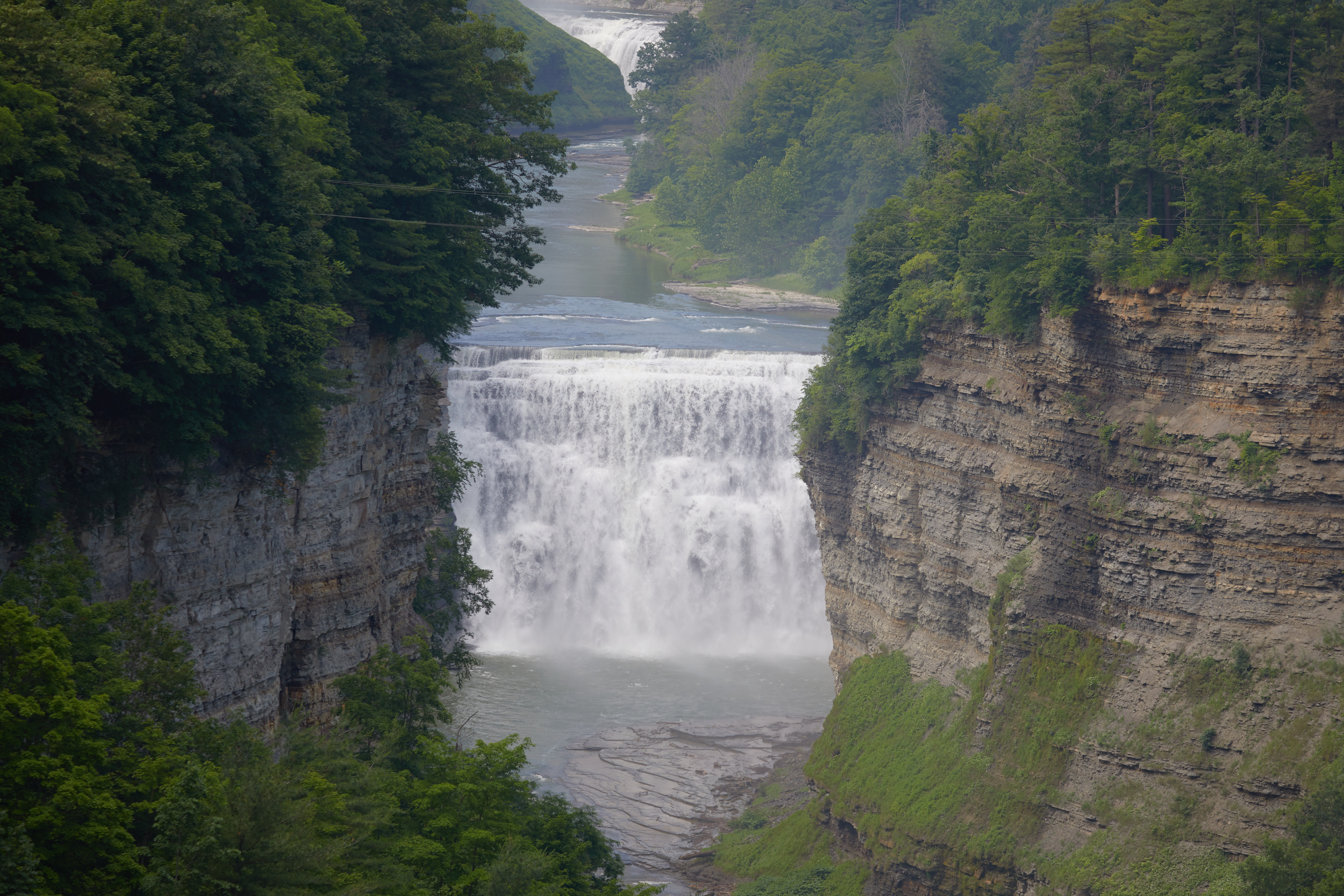 View of Middle Falls in canyon. 