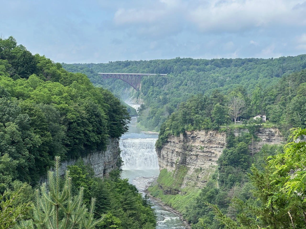 View of Upper, Middle, and Lower Falls. 