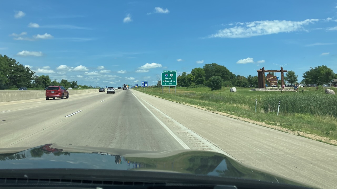 Welcome to Wisconsin highway sign along I-94.