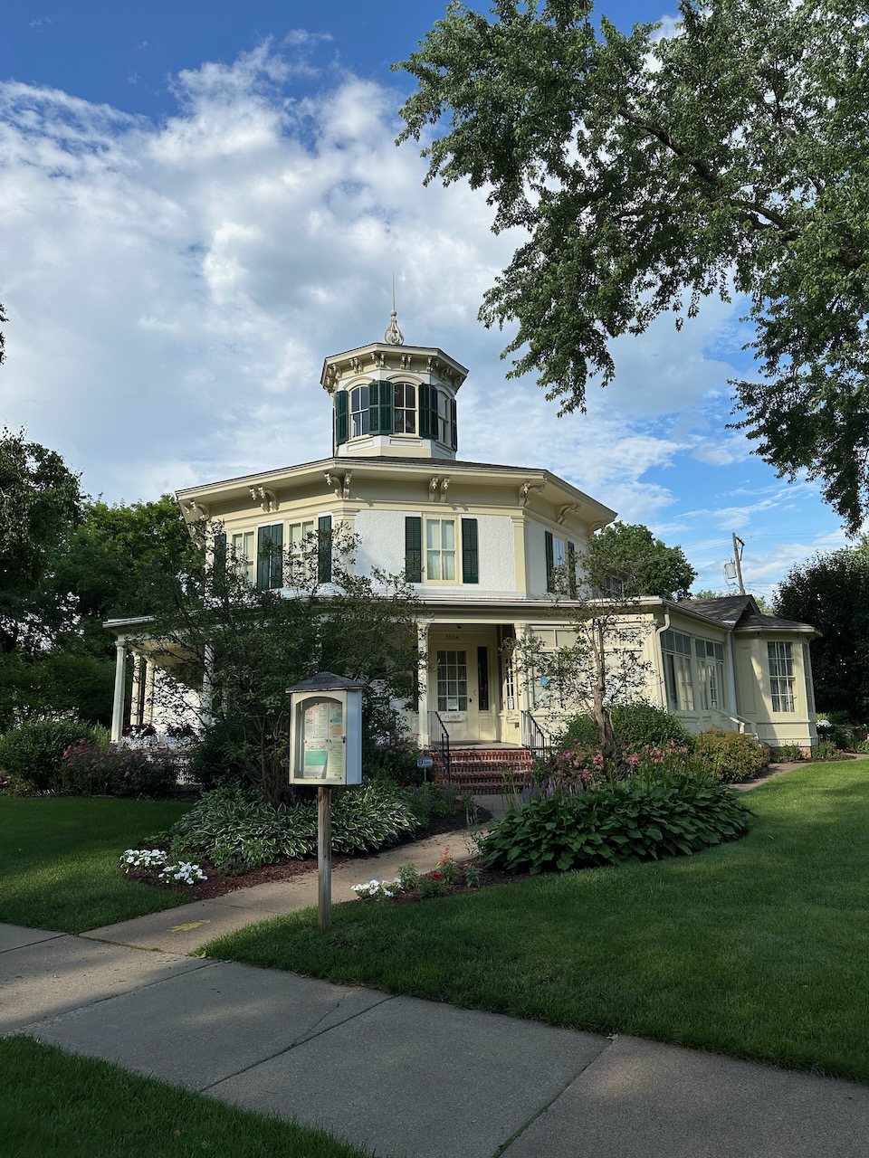 Exterior of Octagon House. 