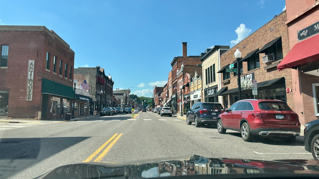 Stillwater, Minnesota main street with buildings on either side.