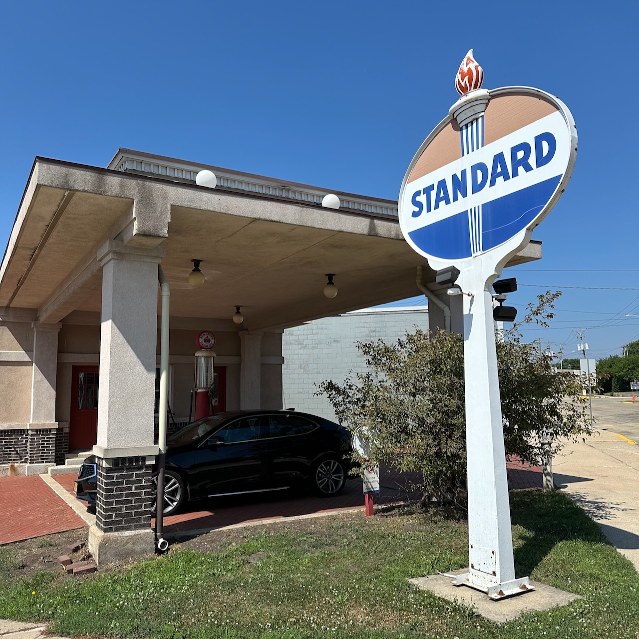 Exterior of 1918 Standard Oil Filling Station.