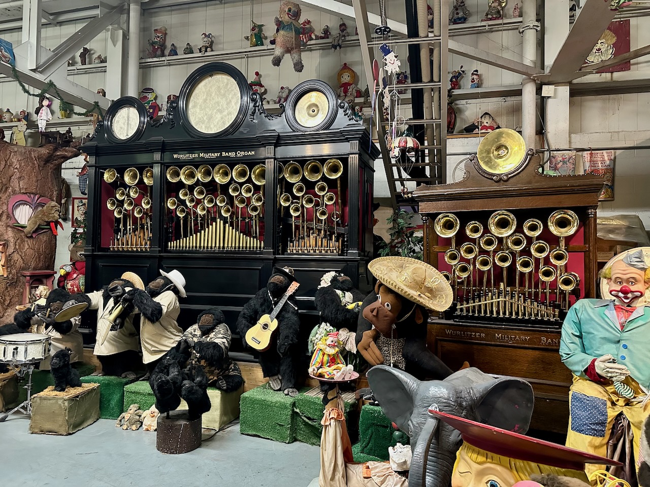 Two band organs on display.