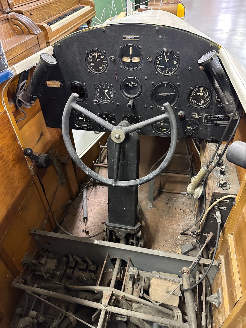 Interior of Link Trainer.