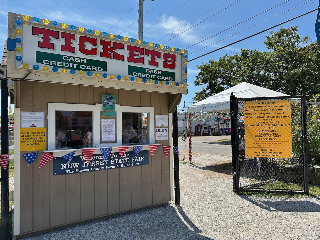 Ticket booth at entrance to the state fair.