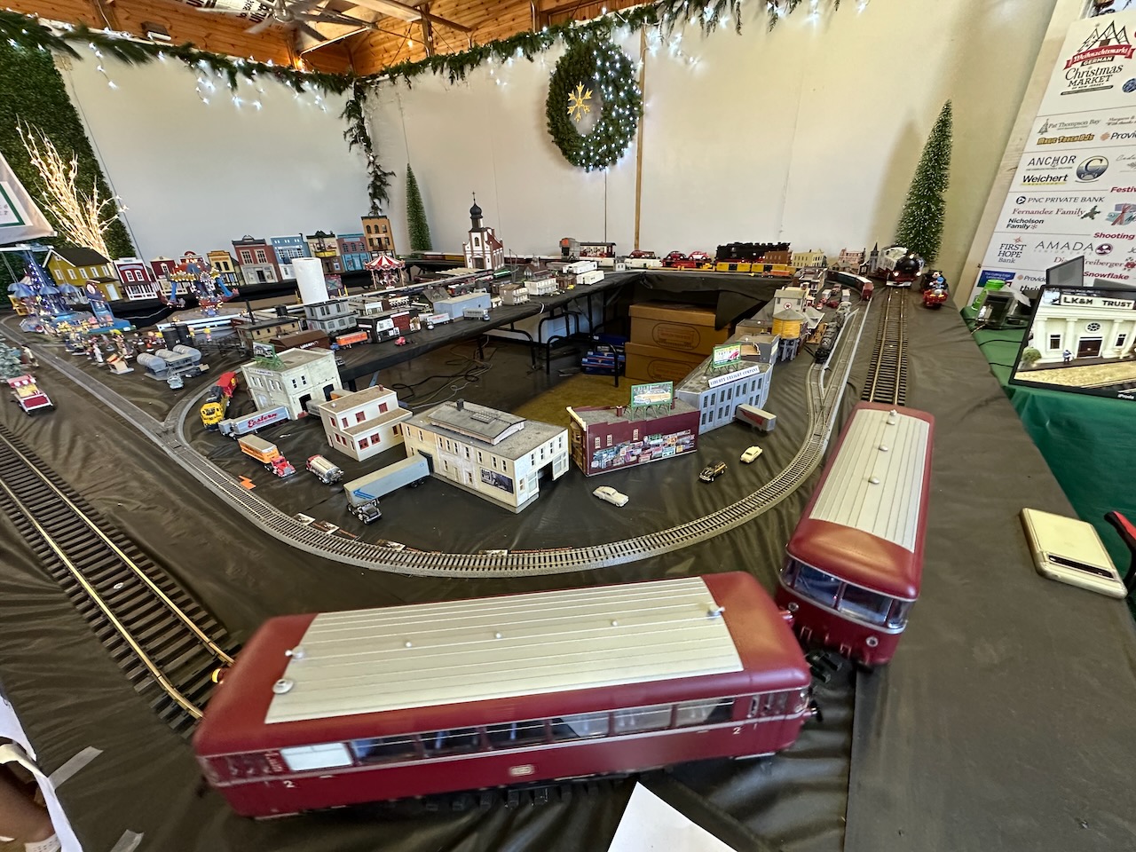 Model railroad on display.