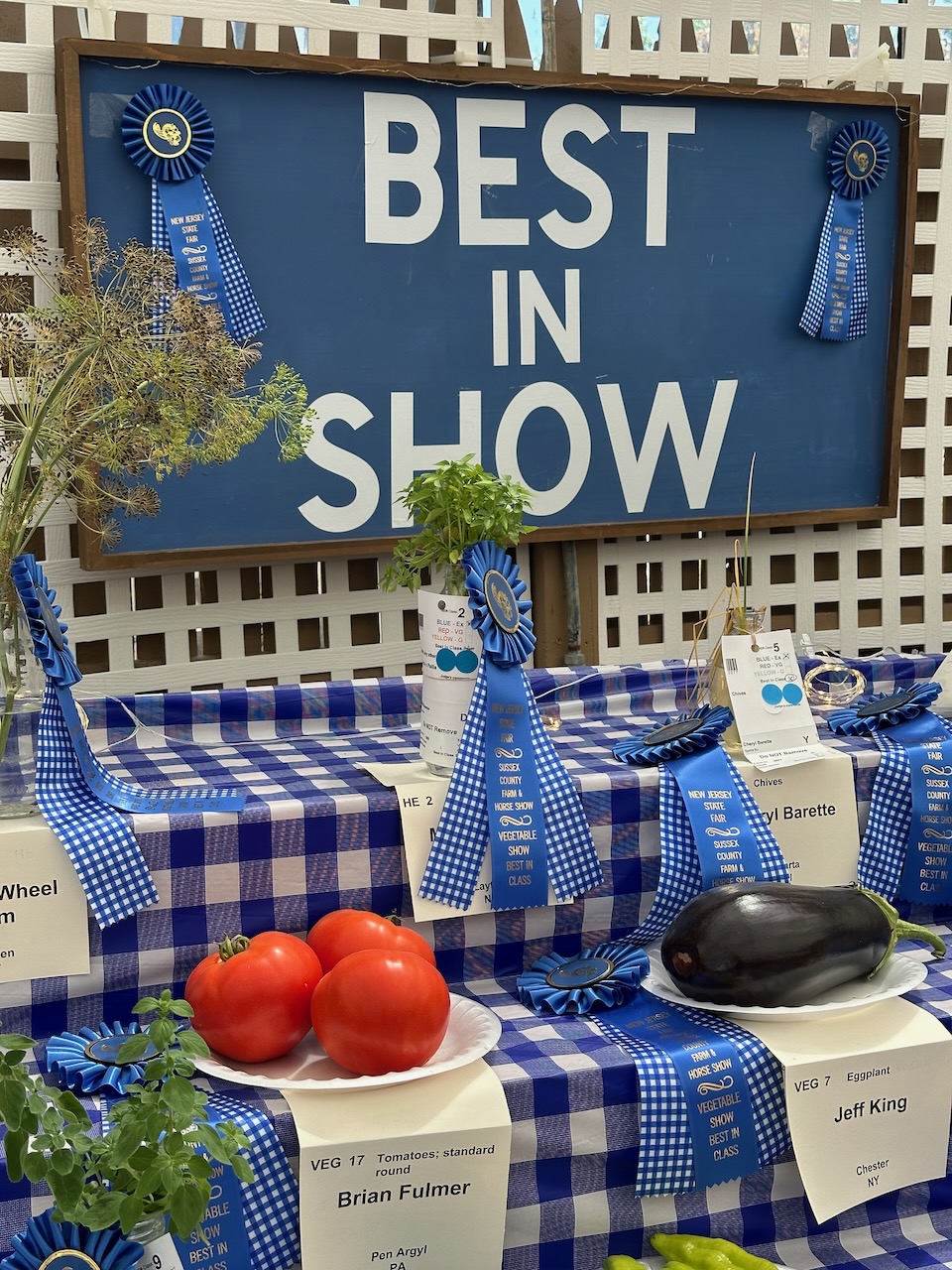 Best in show display of produce from New Jersey.