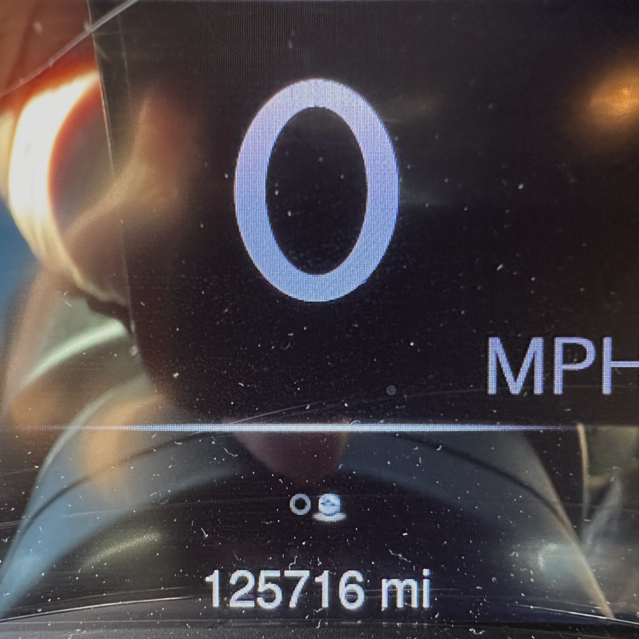 Car odometer reading 125716 miles