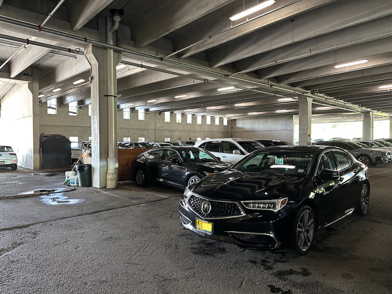 2020 Acura TLX parked in parking garage at Acura dealer.