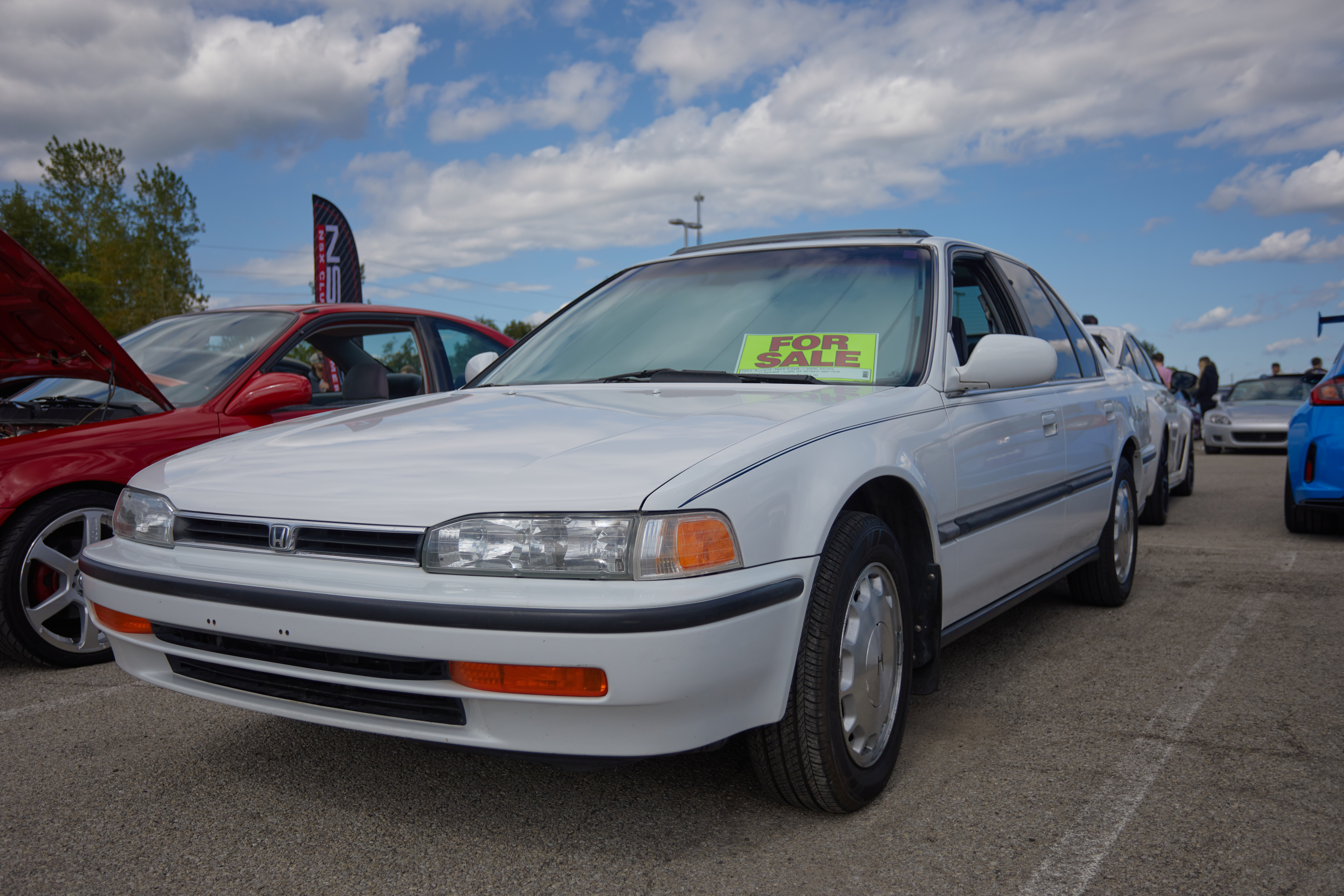 1992 Honda Prelude, in white, parked in parking lot.