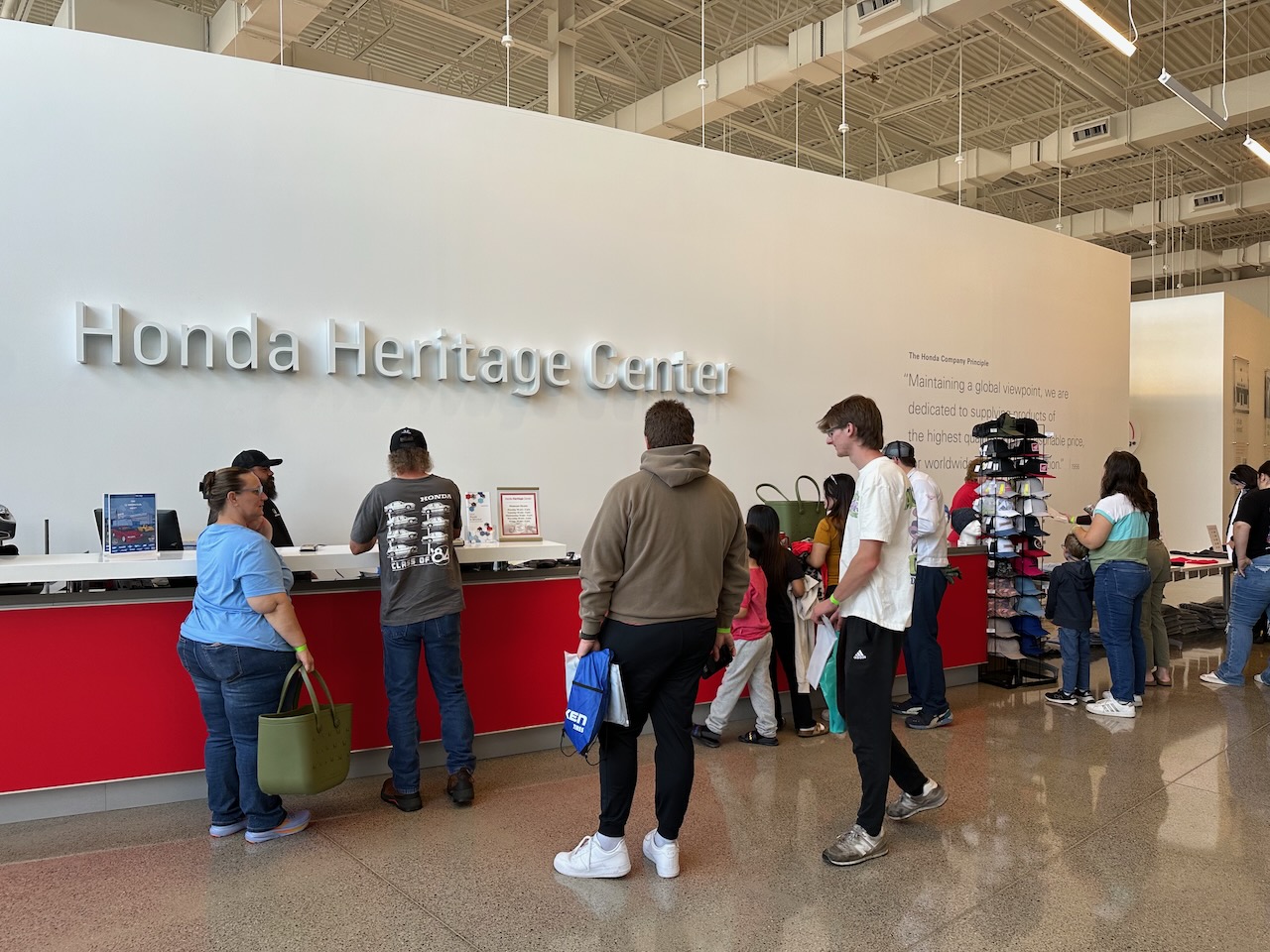 Front desk of Honda Heritage Center.