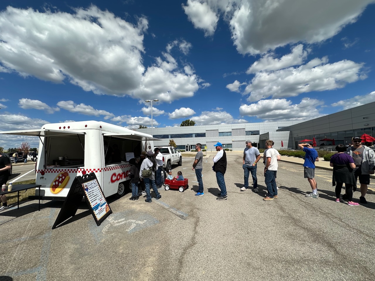 Line for food truck.