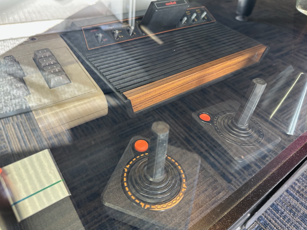 Atari 2600 console in glass case.