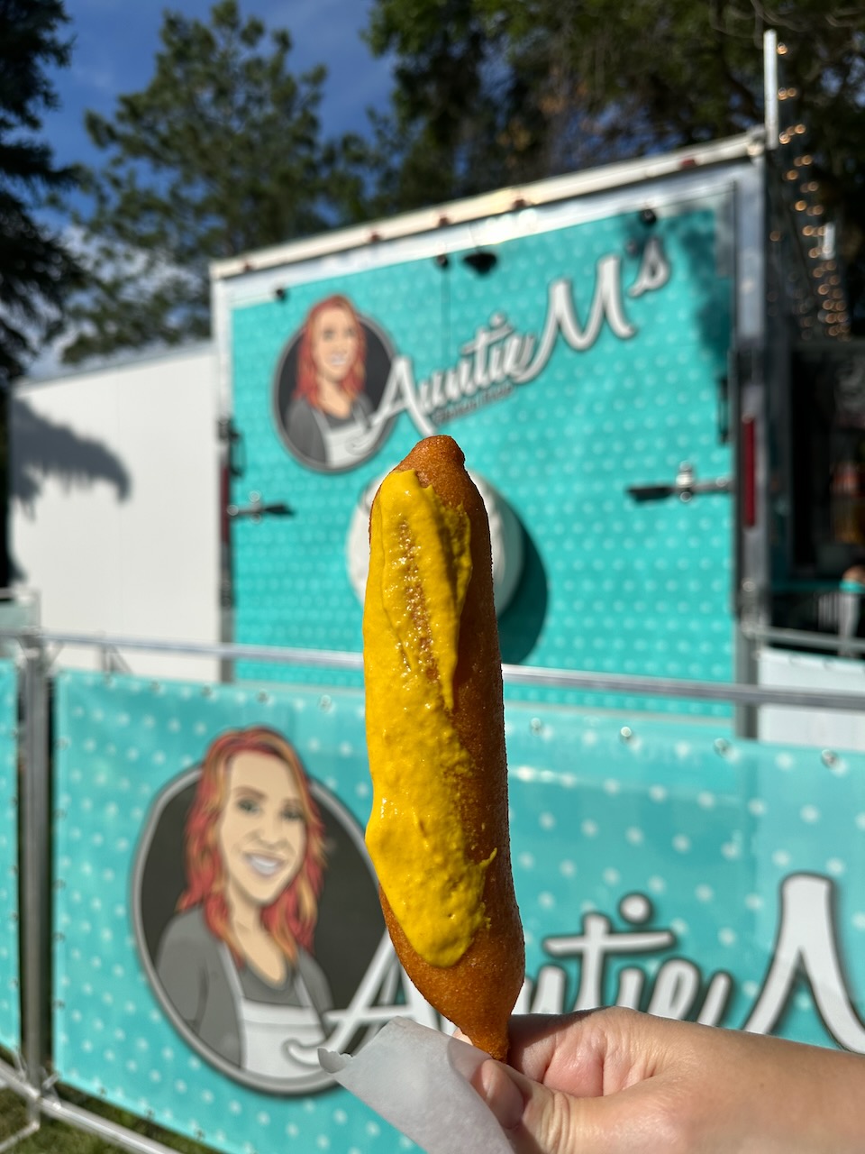 Corndog on stick.