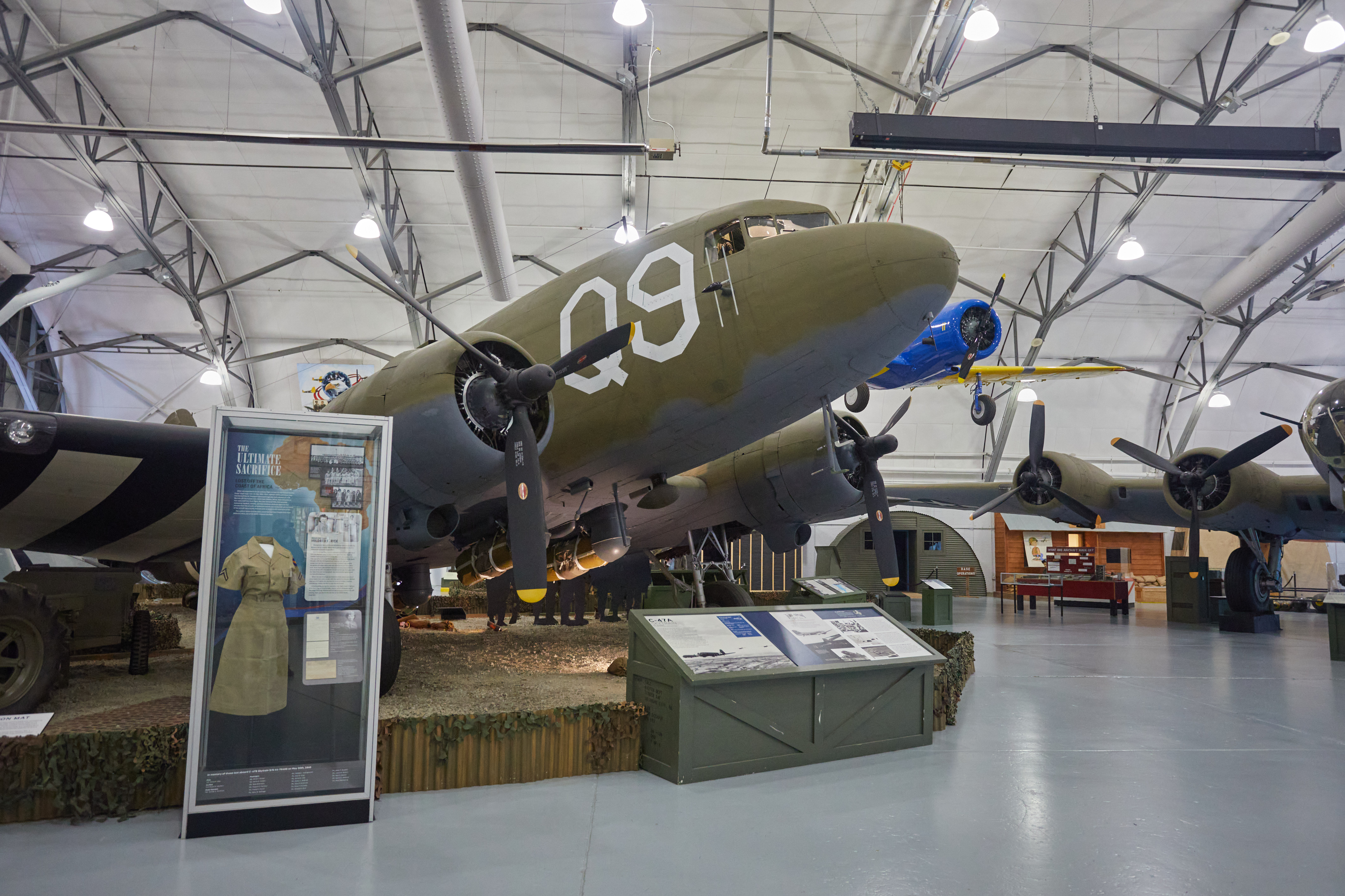 C-47A Skytrain on display in hanger. 