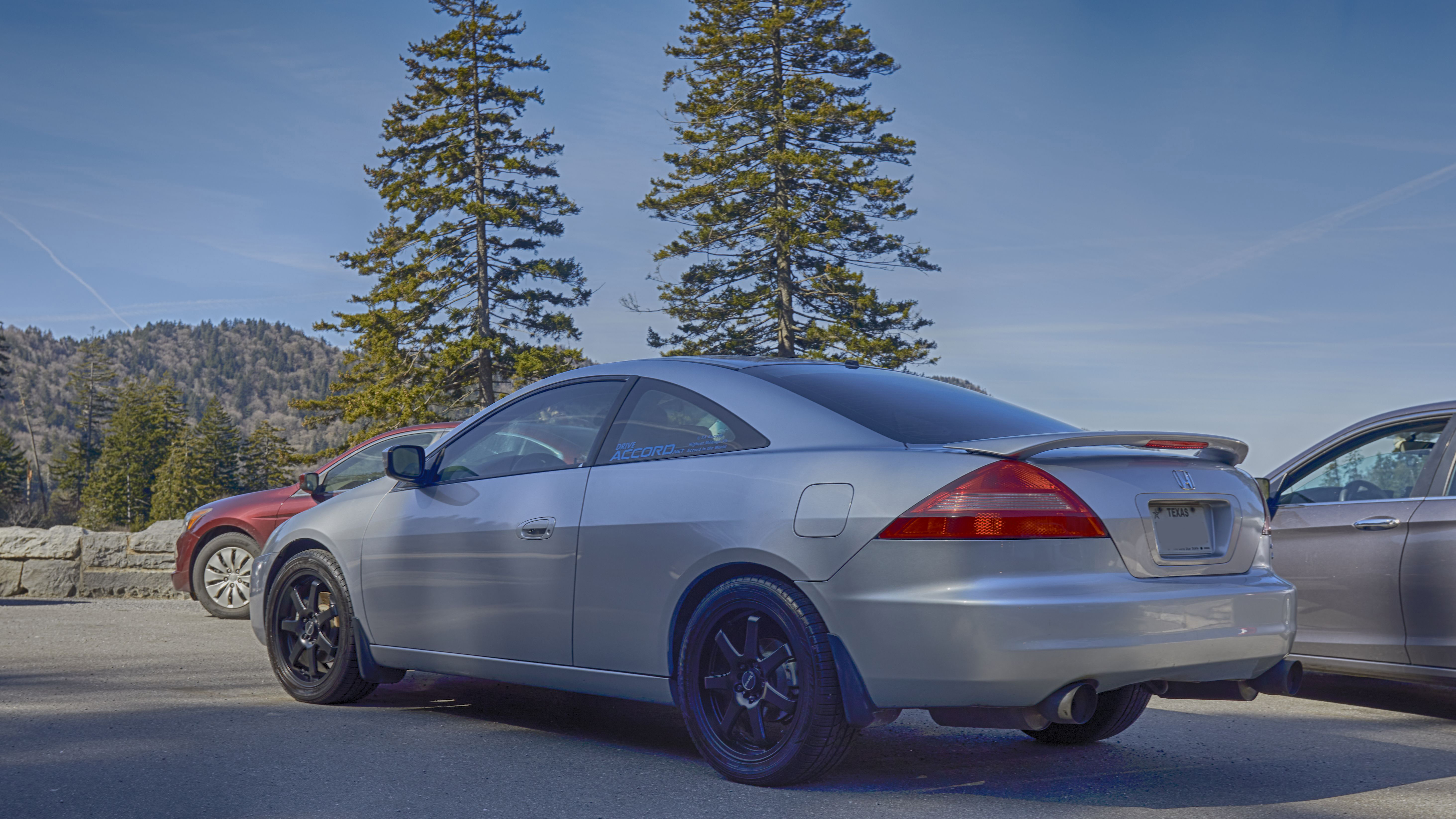 2003 Honda Accord parked on turnout in Great Smoky Mountain National Park. 