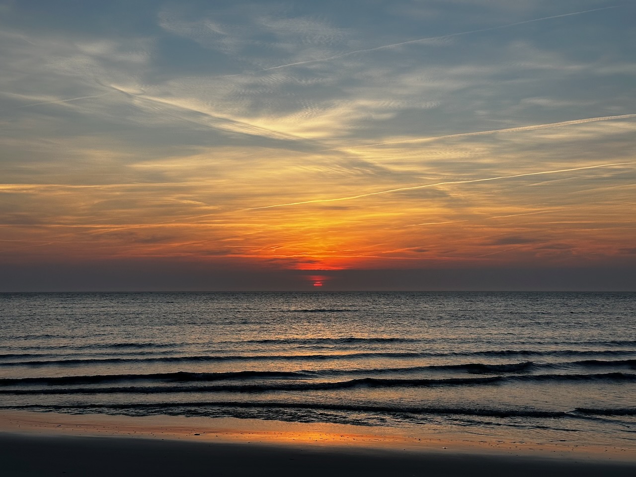 Sunset over Delaware Bay.