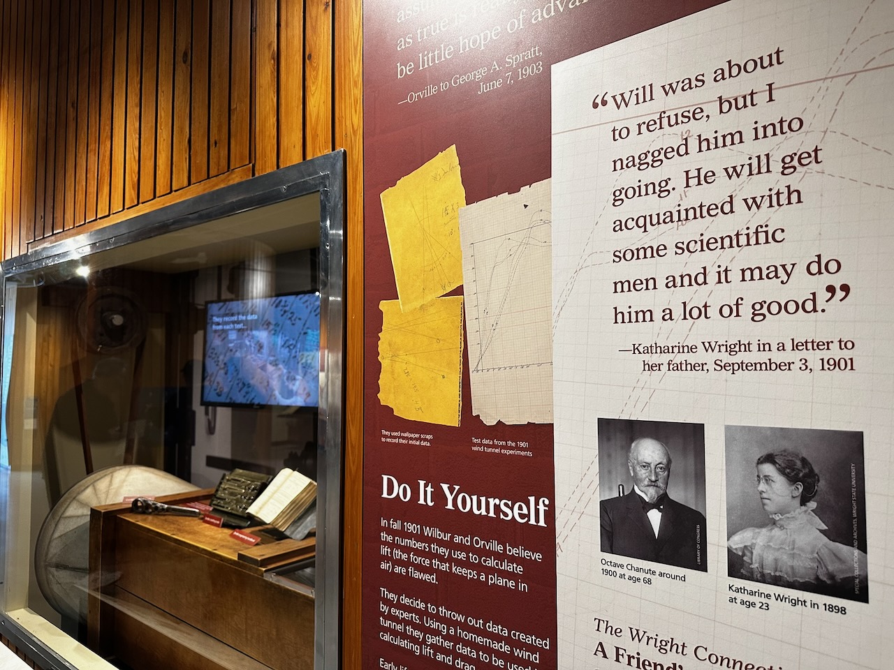 Display on tools of Wright Brothers.
