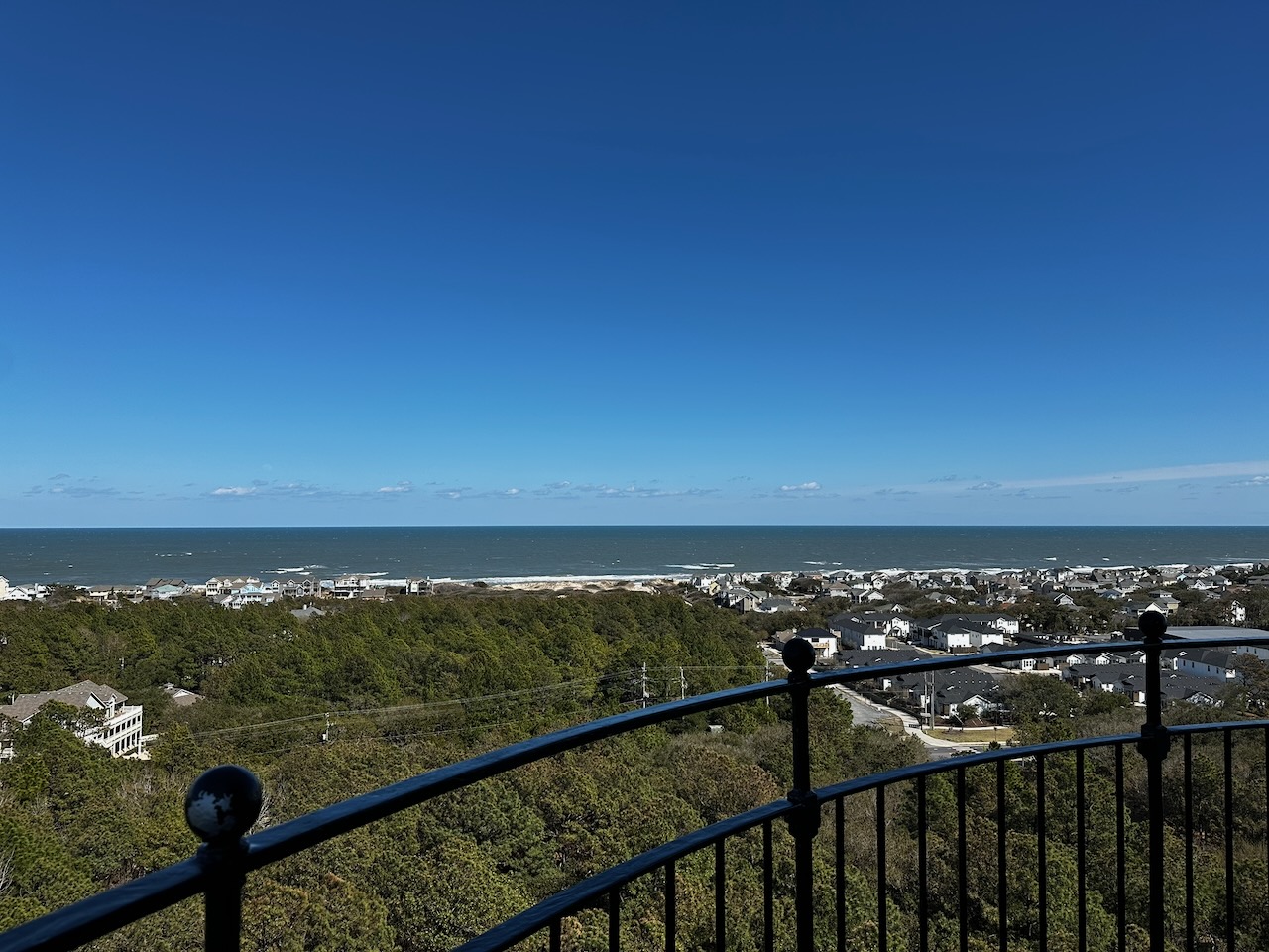 View of Corolla and surrounding areas of Outer Banks from top of lighthouse.