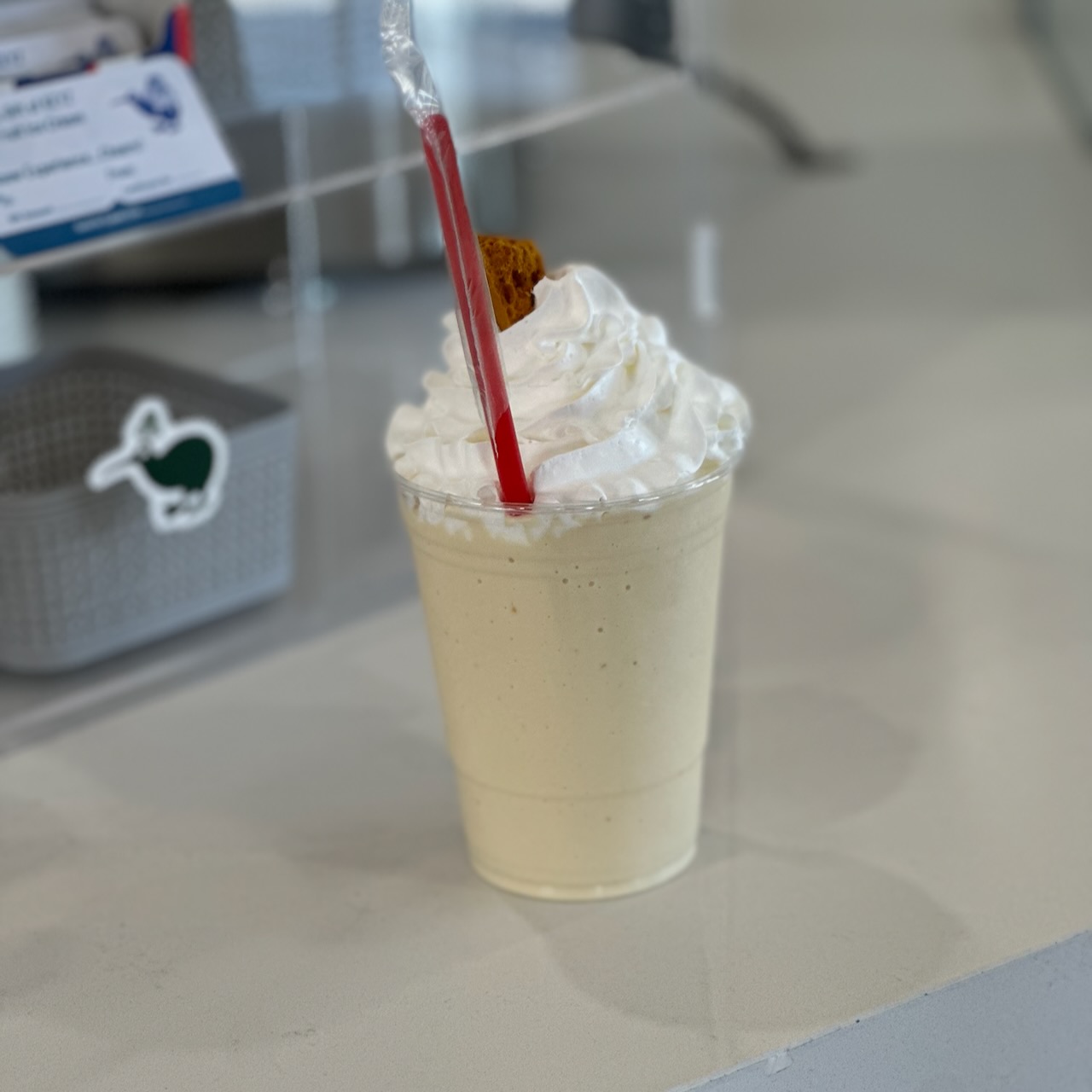 Hokey Pokey milkshake in plastic boot.