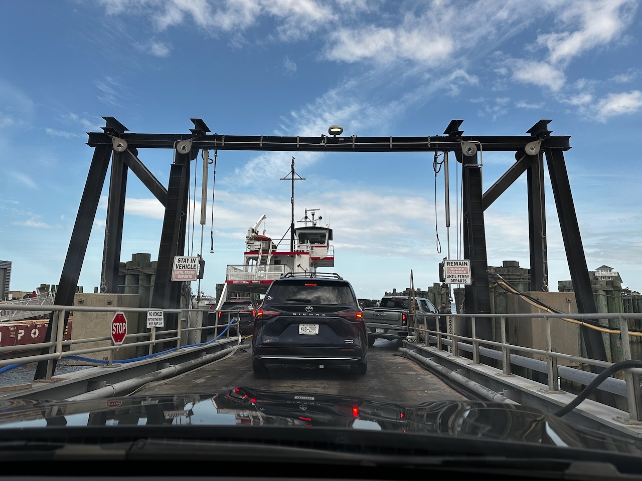 View of entrance ramp to ferry.